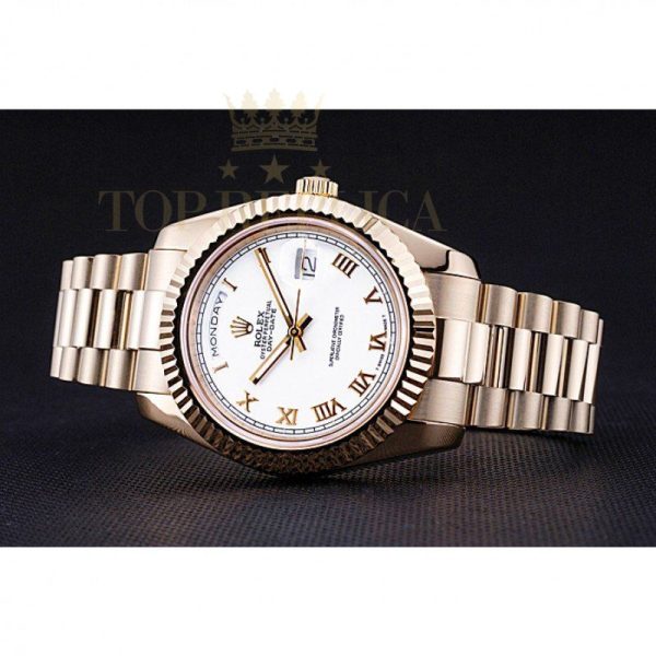 Replica Rolex Day-Date White Dial Gold Bracelet 622546