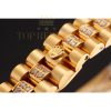 Replica Rolex DayJust Diamond Pave White Dial Gold Diamond Bracelet 1453957