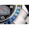 Replica Rolex Daytona Cosmograph Rainbow Crystals Bezel Stainless Steep Strap Black Dial 80250