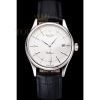 Replica Rolex Cellini Date White Dial Stainless Steel Case Black Leather Strap