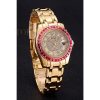 Replica Rolex Datejust Diamond Dial Pink Jewels Bezel Gold Case And Bracelet 622835