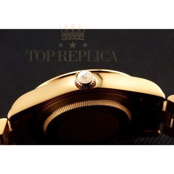 Replica Rolex Day-Date Diamonds And Rubies Black Dial Yellow Gold Bracelet 1454101