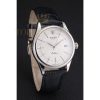 Replica Rolex Cellini Date White Dial Stainless Steel Case Black Leather Strap