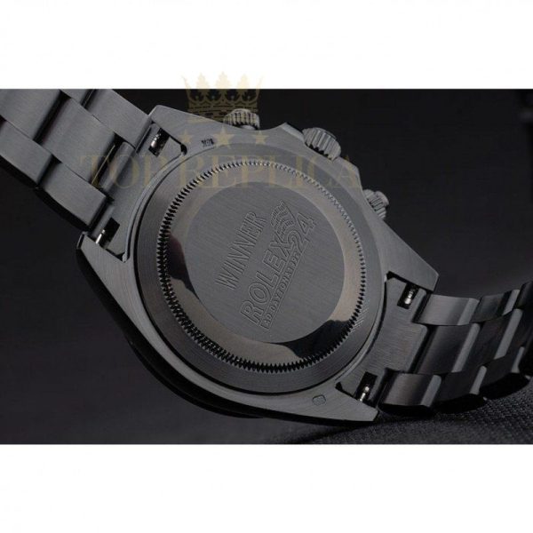 Replica Rolex Daytona Black Ion Plated Tachymeter Black Stainless Steel Strap Green Dial 80246