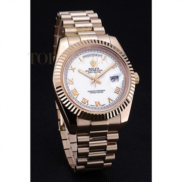 Replica Rolex Day-Date White Dial Gold Bracelet 622546