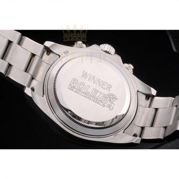 Replica Rolex Daytona Cosmograph Rainbow Crystals Bezel Stainless Steep Strap Black Dial 80250
