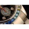 Replica Rolex Daytona Cosmograph Rainbow Crystals Bezel Rose Gold Strap Black Dial 80251