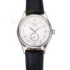 Replica Rolex Cellini White Dial Stainless Steel Case Black Leather Strap