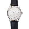 Replica Rolex Cellini Date White Dial Stainless Steel Case Black Leather Strap