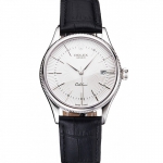 Replica Rolex Cellini Date White Dial Stainless Steel Case Black Leather Strap Replica Rolex Cellini Date White Dial Stainless Steel Case Black Leather Strap