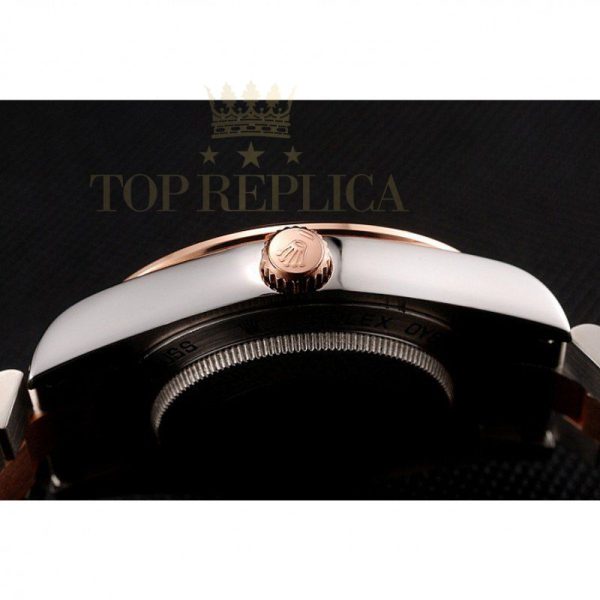 Replica Rolex Day-Date Diamonds Bezel White Dial Rose Gold And Staineless Steel Bracelet 1454108