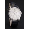 Replica Rolex Cellini White Dial Stainless Steel Case Black Leather Strap