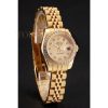 Replica Rolex Lady-Datejust Champagne Dial Diamond Bezel Gold Jubilee Bracelet 1454096