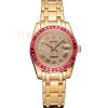 Replica Rolex Datejust Diamond Dial Pink Jewels Bezel Gold Case And Bracelet 622835