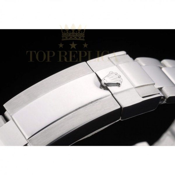 Replica Rolex Daytona Cosmograph Rainbow Crystals Bezel Stainless Steep Strap Black Dial 80250