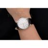 Replica Rolex Cellini Date White Dial Stainless Steel Case Black Leather Strap