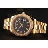 Replica Rolex Day-Date Diamonds And Rubies Black Dial Yellow Gold Bracelet 1454101
