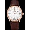 Replica Rolex Cellini Time Gold Case White Dial Brown Leather Bracelet 622655