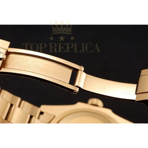 Replica Rolex GMT Master II Green Dial Stone Set Bezel Gold Case And Bracelet 1453748