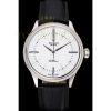 Replica Rolex Cellini Time Silver Case White Dial Black Leather Bracelet 622653