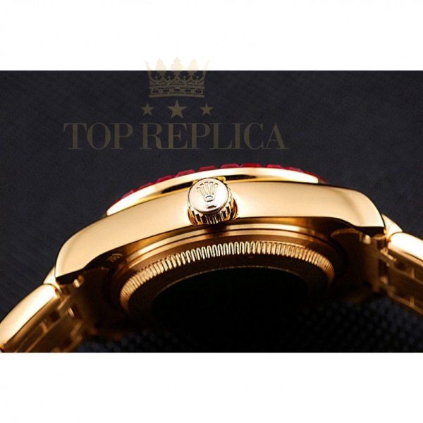 Replica Rolex Datejust Diamond Dial Pink Jewels Bezel Gold Case And Bracelet 622835