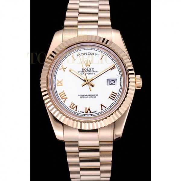 Replica Rolex Day-Date White Dial Gold Bracelet 622546