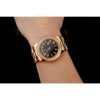 Replica Rolex Day-Date Diamonds And Rubies Black Dial Yellow Gold Bracelet 1454101