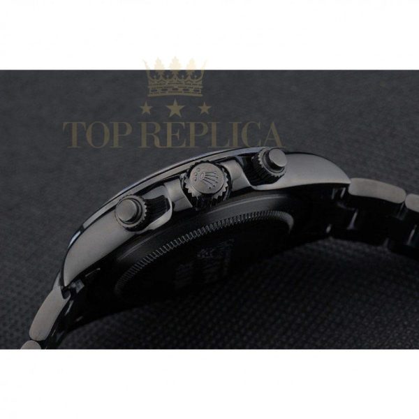 Replica Rolex Daytona Black Ion Plated Tachymeter Black Stainless Steel Strap Green Dial 80246