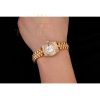 Replica Rolex DayJust Diamond Pave White Dial Gold Diamond Bracelet 1453957