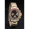 Replica Rolex Daytona Cosmograph Rainbow Crystals Bezel Rose Gold Strap Black Dial 80251