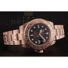 Replica Rolex Submariner Skull Limited Edition Black Dial Rose Gold Case And Bracelet 1454086
