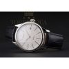 Replica Rolex Cellini Date White Dial Stainless Steel Case Black Leather Strap