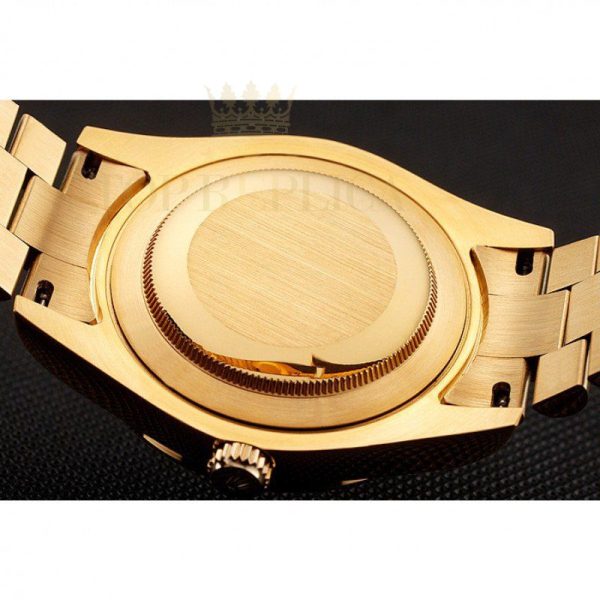Replica Rolex Day-Date Diamonds And Rubies Black Dial Yellow Gold Bracelet 1454101